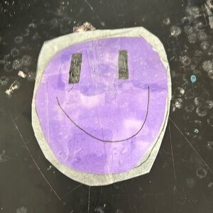 Homemade happy face sticker